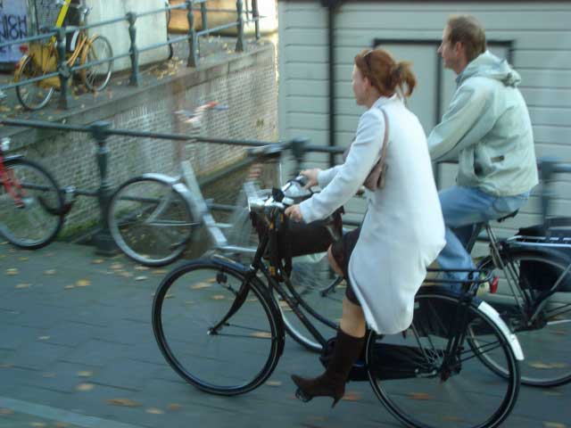 Bicycle riding in Amsterdam