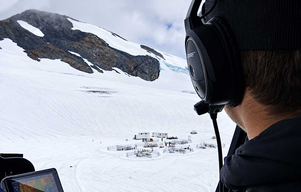 View Of Punchbowl Glacier From Helicopter
