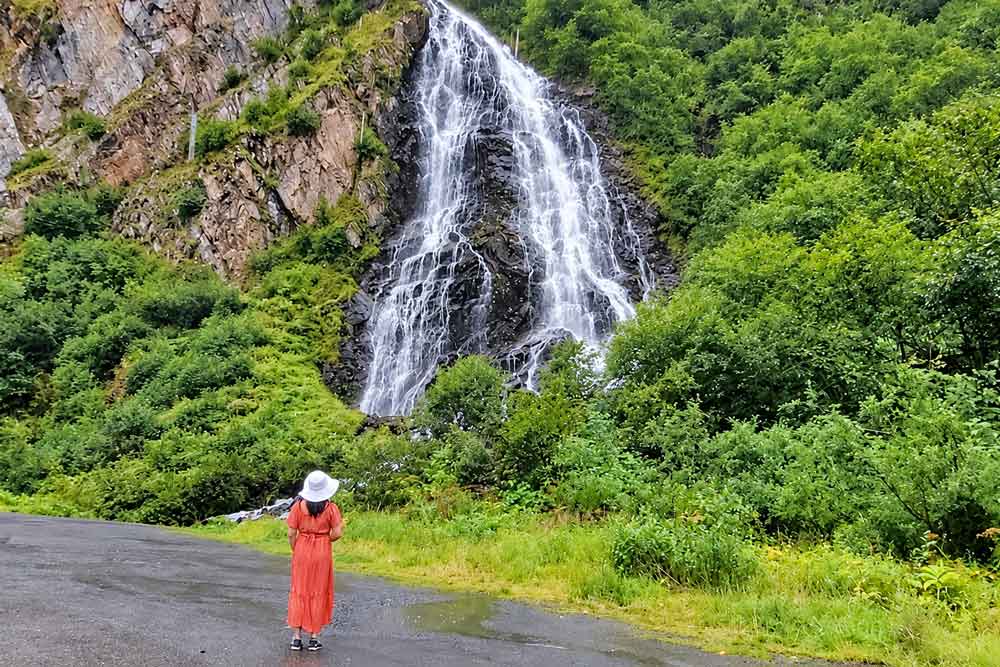 Horsetail Falls In Keystone Canyon Alaska