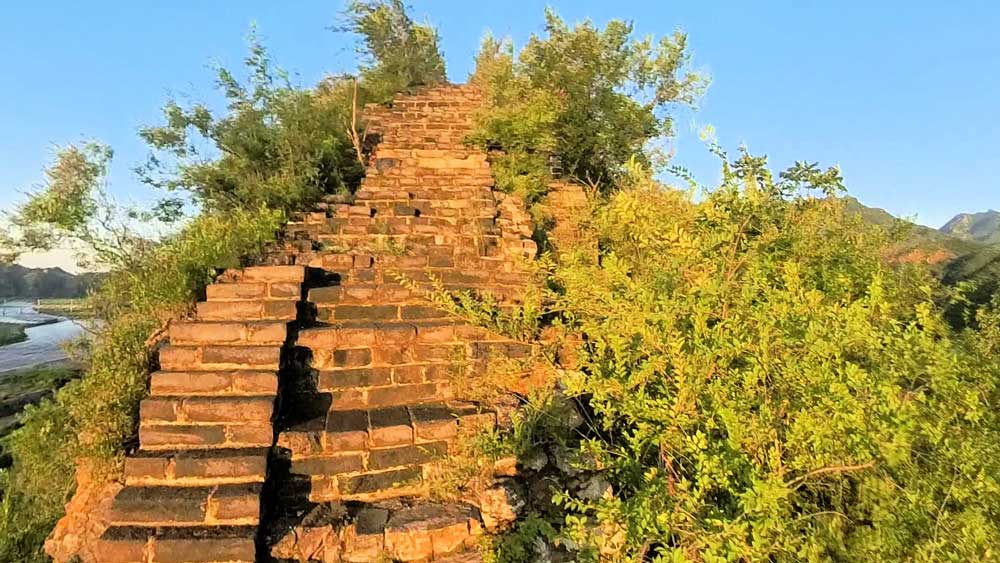 Steps Up The Mountain With No Railings