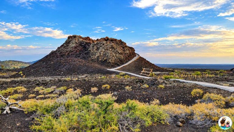 Paved Spatter Cones Trail Winding Up A Volcanic Spatter Cone